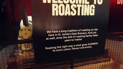 Welcome-message-to-roasting-room-at-Guinness-St-James-Gate-brewery