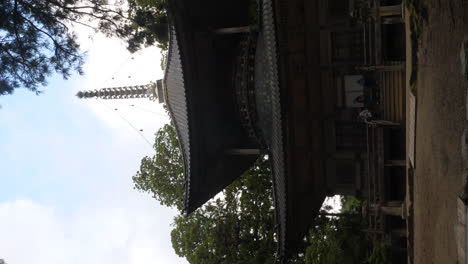 Entrance-to-Kongobu-ji-Saito-West-Pagoda-in-Japanese-woodland