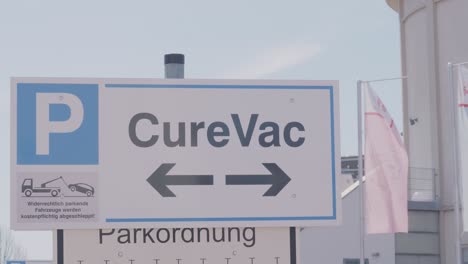 CureVac-AG-Company-Sign-in-Tübingen,-Germany-on-a-sunny-day