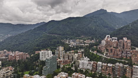Bogota-Colombia-Aerial-v3-drone-flyover-El-Chico-neighborhood-capturing-hillside-residential-apartments-in-La-Gran-Via-with-mountain-landscape-views---Shot-with-Mavic-3-Cine---November-2022