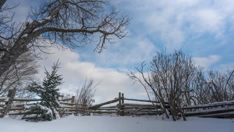 Beautiful-Winter-Landscape-Scene-Timelapse,-Winter-Wonderland-In-Canada