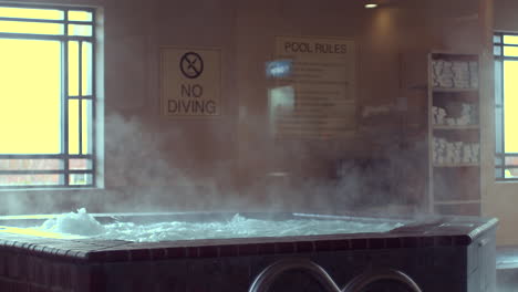 A-short-clip-of-a-Hottub-running-with-steam-rising