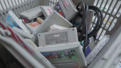 A-Basket-of-Retro-Video-Game-Cartridges