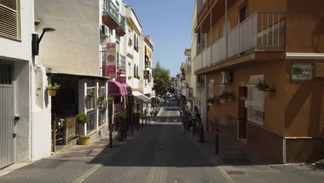 Street-"Calle-Torremolinos"-in-the-town-of-Cala-De-Mijas-on-the-Costa-Del-Sol-in-Southern-Spain