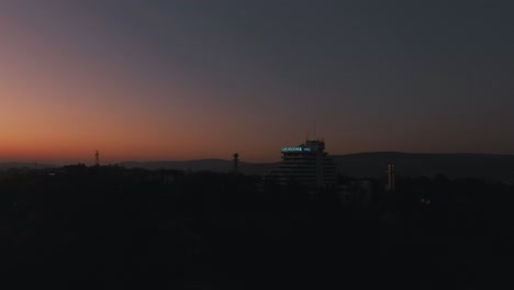 Hotel-Belvedere-in-Cluj-Napoca,-Romania-while-sunset