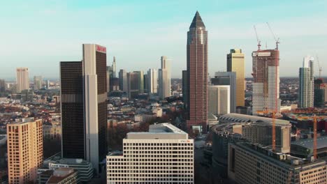 Above-the-Skyline-in-Frankfurt-am-Main-in-Germany-while-sunset