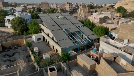 Solar-panel-installation-in-Sukkur,-Sindh,-Pakistan---aerial
