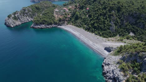 Aerial-scenic-seascape-view-of-Evia-Euboea-is-the-second-largest-Greek-island-sand-beach-holiday-destination
