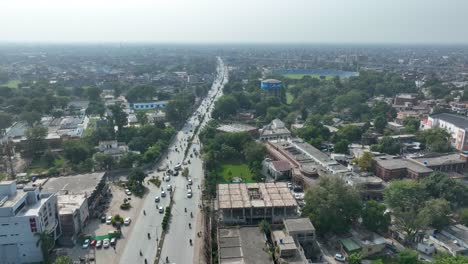 Aerial-cityscape-of-Gujranwala,-Punjab,-Pakistan