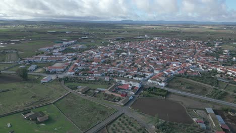 Aerial-View-of-the-Town-of-Añora-in-Pedroches-Valley-,-Spain