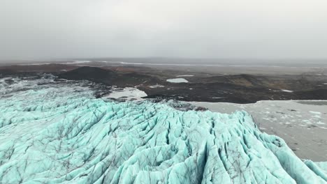 Svinafellsjökull-Gletscher-In-Vatnajökull,-Island---Drohnenaufnahme-Aus-Der-Luft