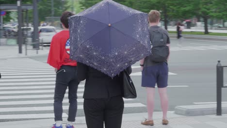 Mujer-Asiática-Llevando-Un-Paraguas-En-Un-Día-Soleado-Para-Salvar-Su-Piel