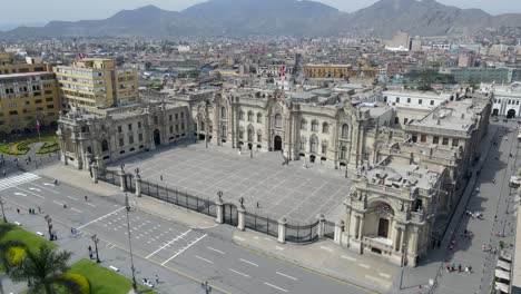 Palast-Von-Gobiero-Lima-Peru-Kongress-Von-Peru-Drohne-4k