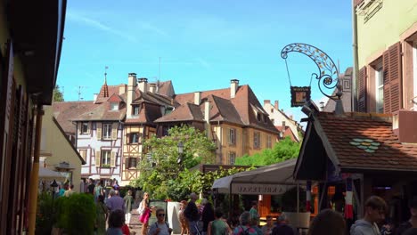 Fishmongers-district-in-Colmar-has-a-friendly-atmosphere-because-old-part-of-this-beautiful-city-retains-village-scene-sense