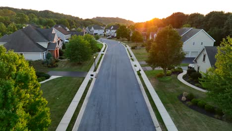 Upscale-USA-neighborhood-during-summer-sunset