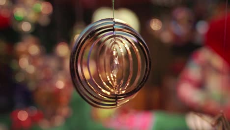 Close-up-ornament-at-Christmas-market-place-in-Chicago-downtown-in-winter