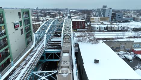 Snow-covered-train-tracks-in-Philadelphia,-Pennsylvania-during-winter