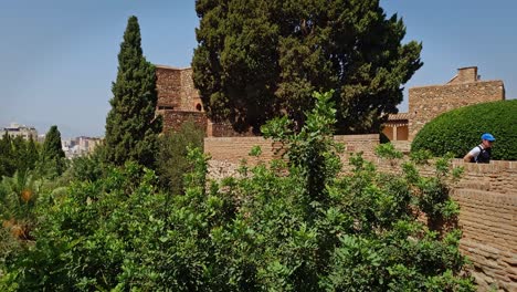 Alcazaba-of-Malaga,-Andalusia,-Spain,-Moorish-fortress-perched-above-the-city,-Muslim-history-and-culture