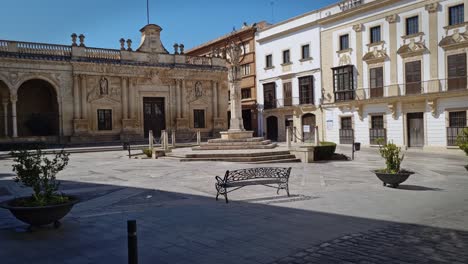 Lebhafte-Plaza-De-La-Asuncion-In-Jerez-De-La-Frontera,-Einer-Historischen-Stadt-In-Andalusien,-Spanien