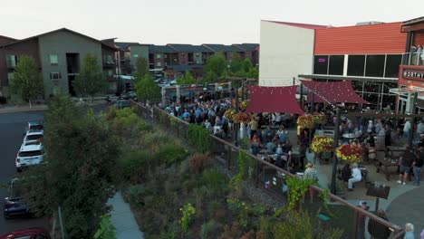 Drone-shot-of-a-filled-beer-garden-at-the-Worthy-Brewing-Company