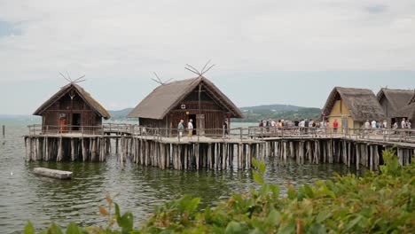 Pile-Dwelling-Open-Air-Museum-on-Lake-Constance-in-Friedrichshafen,-Germany