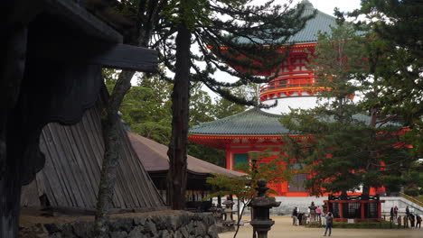 View-at-the-Kongobu-ji-Danjo-Garan-in-Koyasan,-Japan