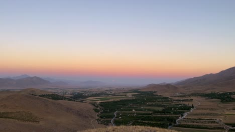 Twilight-view-colorful-horizon-skyline-concept-and-the-astronomy-event-of-venus-belt-earth-shadow-stand-in-wide-landscape-view-of-agriculture-field-wait-for-night-in-mountain-scenic-landmark-Iran