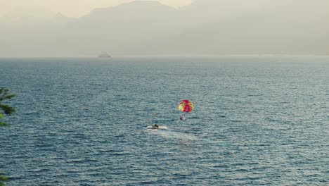 4K-video-of-the-sea-near-the-coastline-of-Antalya,-Turkey,-filmed-on-a-windy-day-in-summer