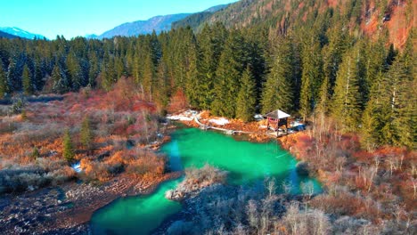 Aerial-4K-drone-footage-of-Zelenci-Springs