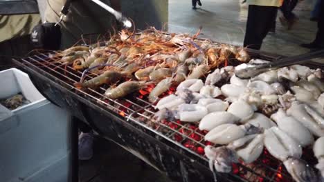 Asian-Street-Vendor-Selling-Grilled-Seafood