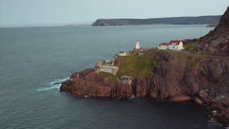 The-famous-Fort-Amherst-with-towering-white-lighthouse-on-rocky-point-overlooking-the-blue-Atlantic-Ocean
