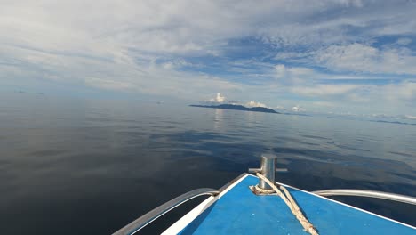 Time-lapse-on-front-of-blue-speedboat-travelling-towards-Koh-Phi-Phi---Thailand