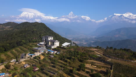 Erstaunliche-Aussicht-Auf-Das-Annapurna-Himalaya-Gebirge-In-Pokhara,-Nepal