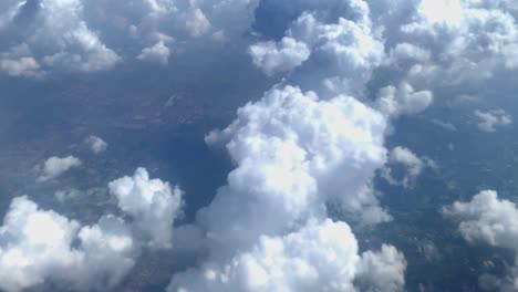 Beautiful-aerial-view-seen-through-window-of-flying-airplane