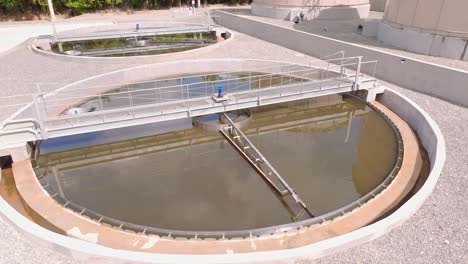 Circular-pond-at-wastewater-treatment-plant