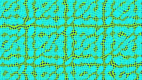 Farbenfroher,-Trippiger-2D-psychedelischer-Abstrakter-Hintergrund,-Animation,-Bewegungsgrafik,-Geometrische-Form,-Muster,-Grün,-Blaugrün,-Blau