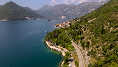 Flying-Over-Kotor-Bay-In-Montenegro