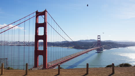 An-Observation-of-the-Golden-Gate-Bridge-in-San-Francisco,-California---Wide-Shot
