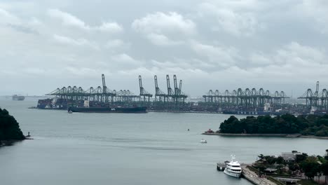 A-View-On-Keppel-Harbour-And-Shipping-Yard-In-Singapore
