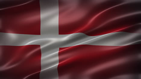 Die-Nationalflagge-Dänemarks,-Vorderansicht,-Vollbild,-Glänzend,-Glatt,-Elegante-Seidige-Textur,-Flatternd,-Im-Wind-Wehend,-Realistische-4K-CG-Animation,-Filmähnliches-Gefühl-Und-Aussehen,-Nahtlos-Wiederholbar