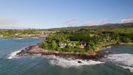 Rocky-tropical-coastline-with-palm-trees-around-luxury-cabana