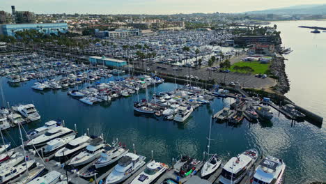 Aerial-view-of-King-Harbor-Yacht-Club-at-Redondo-Beach-California