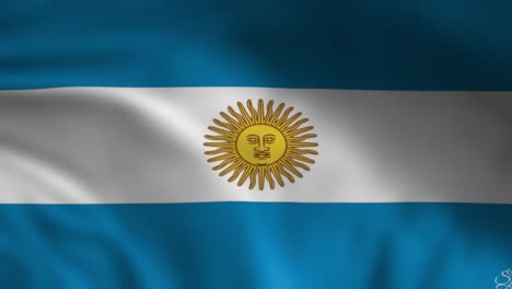 Bandera-Nacional-De-Argentina-Ondeando-Animación-De-Fondo-Animación-3d-Renderizada
