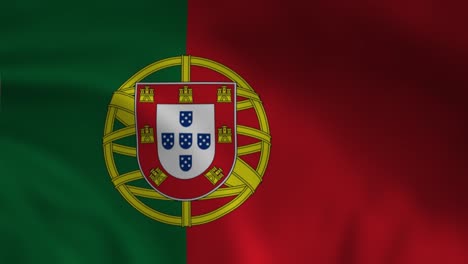 Nationalflagge-Portugals,-Wehende-Hintergrundanimation.-3D-gerenderte-Animation
