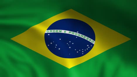 Bandera-Nacional-De-Brasil-Ondeando-Animación-De-Fondo-Animación-3d-Renderizada