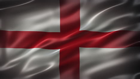 Die-Nationalflagge-Englands,-Vollbild,-Vorderansicht,-Glänzend,-Glatt,-Elegante-Seidige-Textur,-Weht-Im-Wind,-Realistische-4K-CG-Animation,-Filmähnlicher-Look,-Nahtlos-Schleifbar