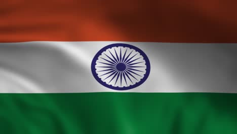 Bandera-Nacional-De-La-India-Ondeando-Animación-De-Fondo-Animación-3d-Renderizada