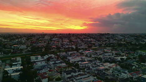 Manhattan-Beach-Sunset-Landscape-Aerial-Drone-Above-South-Bay-American-Community