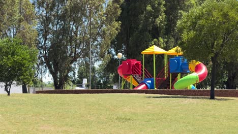 Public-park-with-children's-games-on-a-sunny-day