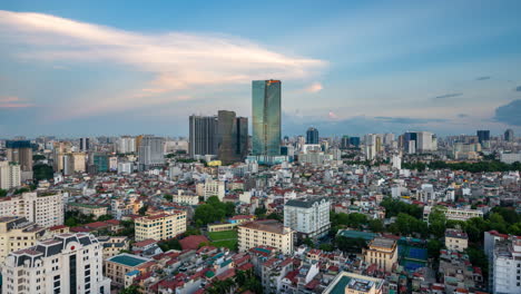 Top-view-of-Hanoi-timelapse-with-beautiful-sunset-sky